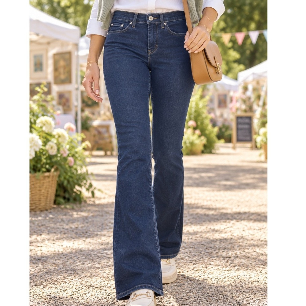 Levis 315 Shaping Bootcut Jeans Dark Wash Indigo Mid Rise 25 Flattering Denim